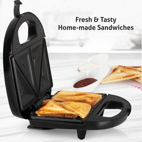 Glen Electric Sandwich Maker with Non-Stick Coating Plates, 750w – Black -  Vvalyou